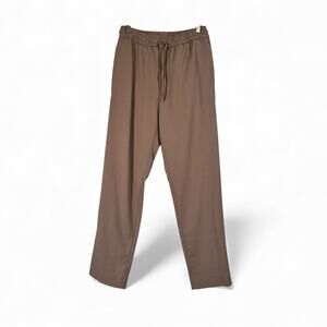 Zara Tan Straight Leg Drawstring Trouser Dress Pants Women’s S Casual Pull On